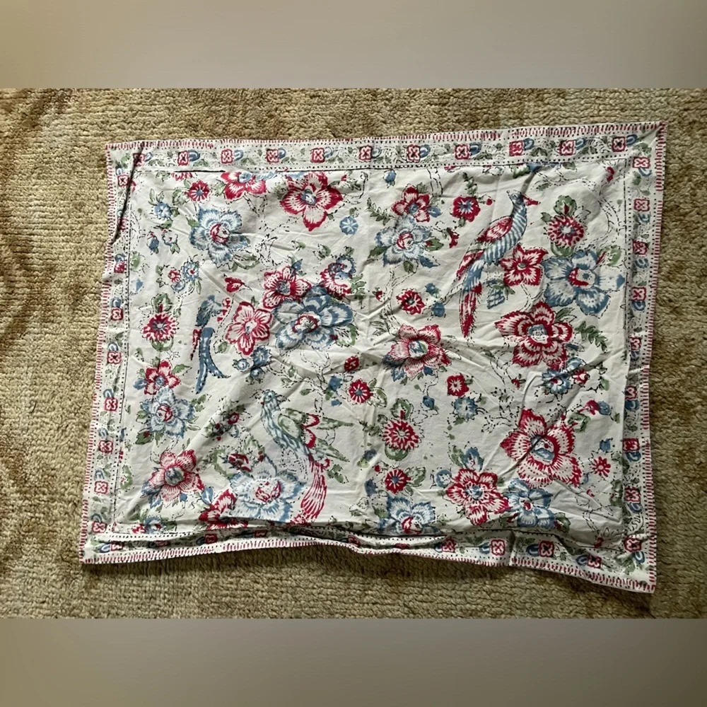 Ralph Lauren LUCIE Pillowcase Sham Blockprint Ikat Cotton Standard 26 x 20
